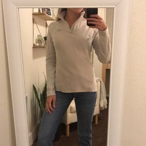 North Face Cream Quarter Zip Fleece